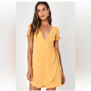My Philosophy Golden Yellow Wrap Dress